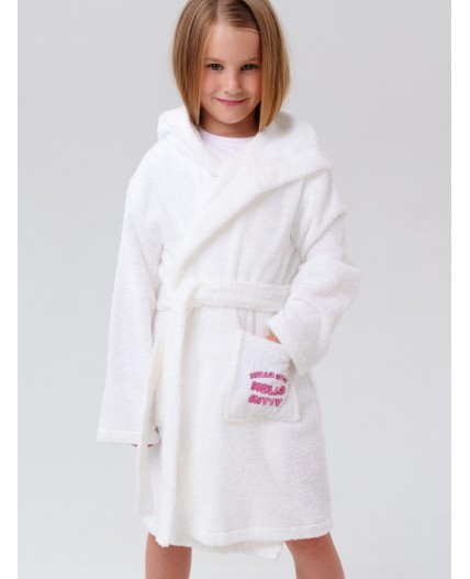 Халат текстильный для девочек белый