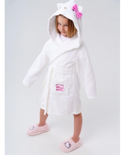 Халат текстильный для девочек белый