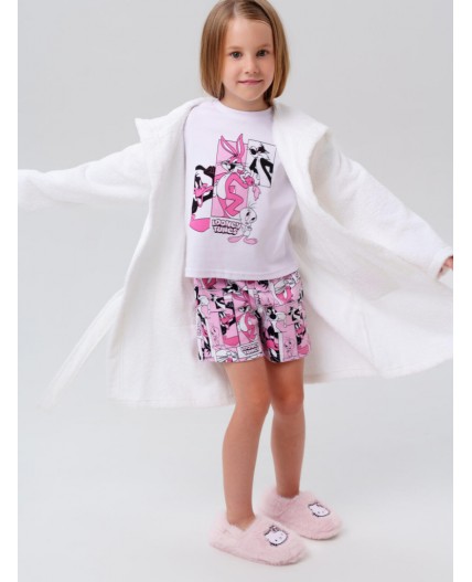 Халат текстильный для девочек белый