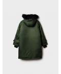 Пальто текстильное с полиуретановым покрытием для девочек темно-зеленый