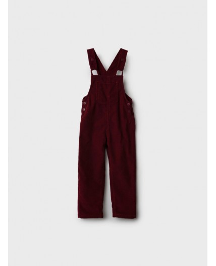 Полукомбинезон текстильный утепленный флисом для девочек бордовый
