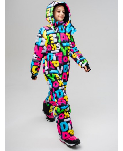 Комбинезон текстильный с полиуретановым покрытием для девочек черный