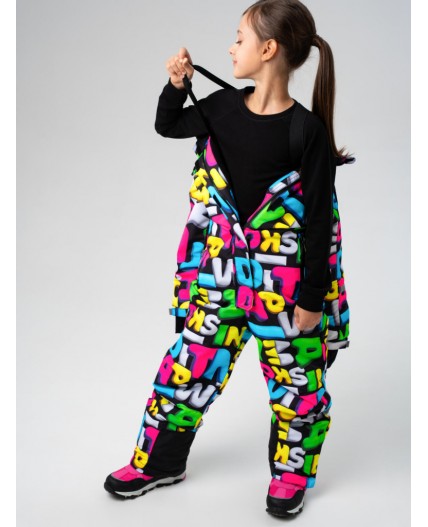 Комбинезон текстильный с полиуретановым покрытием для девочек черный