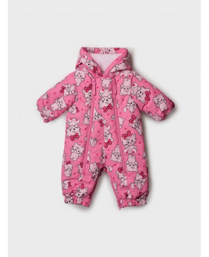 Комбинезон детский текстильный с полиуретановым покрытием для девочек светло-розовый