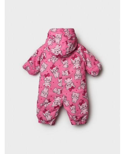 Комбинезон детский текстильный с полиуретановым покрытием для девочек светло-розовый