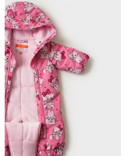 Комбинезон детский текстильный с полиуретановым покрытием для девочек светло-розовый