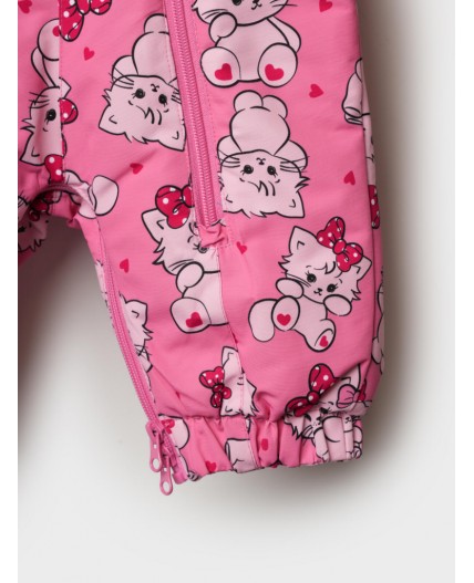 Комбинезон детский текстильный с полиуретановым покрытием для девочек светло-розовый