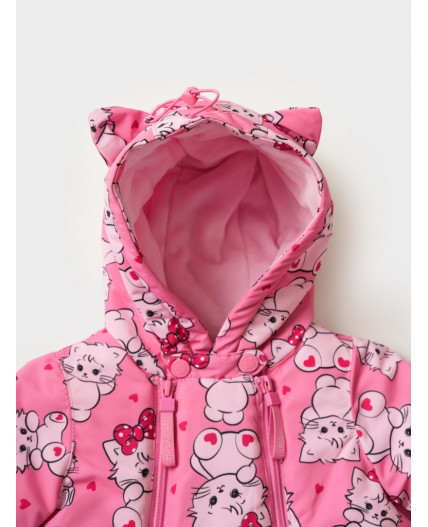 Комбинезон детский текстильный с полиуретановым покрытием для девочек светло-розовый