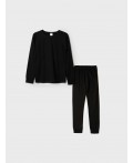 Термокомплект трикот. для девочек: фуфайка (футболка) с длин. рук, брюки для эпизод. использования черный