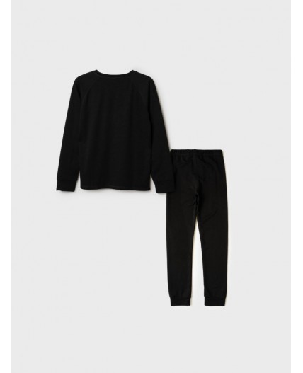 Термокомплект трикот. для девочек: фуфайка (футболка) с длин. рук, брюки для эпизод. использования черный