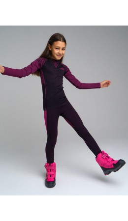 Термобелье для девочки черный,фуксия