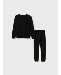 Термокомплект трикот. для девочек: фуфайка (футболка) с длин. рук, брюки для эпизод. использования черный