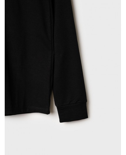 Термокомплект трикот. для девочек: фуфайка (футболка) с длин. рук, брюки для эпизод. использования черный