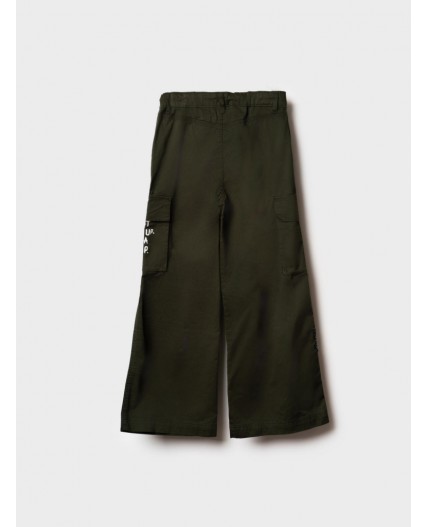 Брюки текстильные для девочек хаки