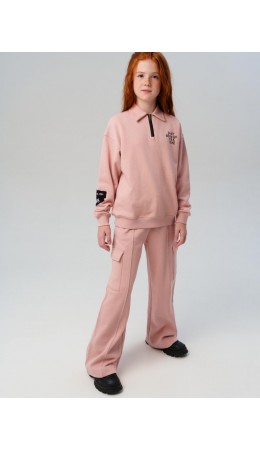 Брюки трикотажные для девочек светло-розовый