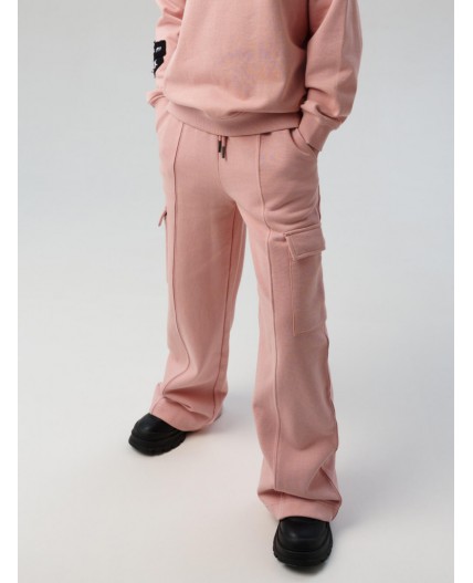 Брюки трикотажные для девочек светло-розовый