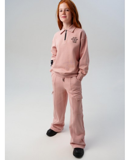 Брюки трикотажные для девочек светло-розовый