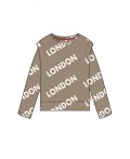 Джемпер трикотажный для девочек (футболка с длинными рукавами) бежевый