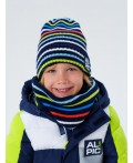 Комплект трикотажный для мальчиков: шапка, снуд разноцветный