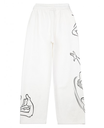 Брюки текстильные джинсовые для девочек белый