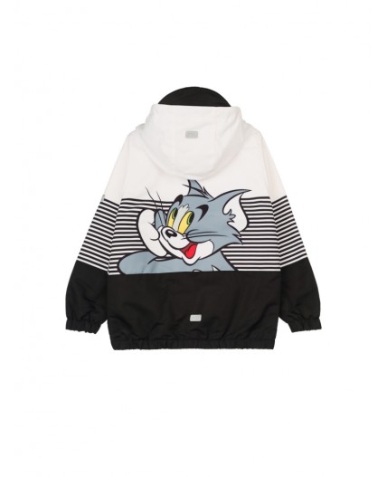 Куртка текстильная с полиуретановым покрытием для мальчиков (ветровка) белый,черный