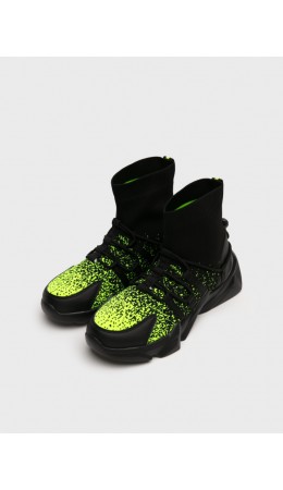 Ботинки для мальчиков черный,зеленый