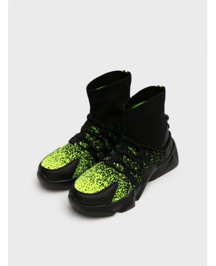 Ботинки для мальчиков черный,зеленый