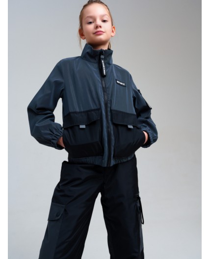 Куртка текстильная с полиуретановым покрытием для девочек (ветровка) разноцветный