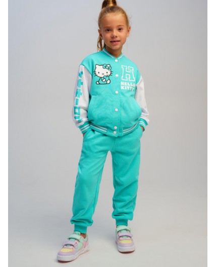 Брюки трикотажные для девочек голубой