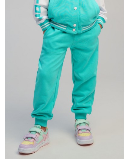 Брюки трикотажные для девочек голубой