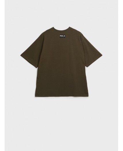 Фуфайка трикотажная для мужчин (футболка) хаки,жёлтый