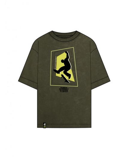 Фуфайка трикотажная для мужчин (футболка) хаки,жёлтый