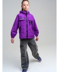 Куртка текстильная с полиуретановым покрытием для девочек (ветровка) фиолетовый