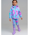 Куртка текстильная с полиуретановым покрытием для девочек (ветровка) разноцветный
