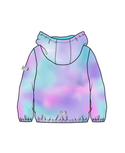 Куртка текстильная с полиуретановым покрытием для девочек (ветровка) разноцветный