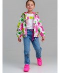 Куртка текстильная с полиуретановым покрытием для девочек (ветровка) разноцветный