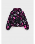 Куртка текстильная с полиуретановым покрытием для девочек (ветровка) черный,фуксия,белый