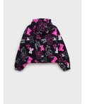 Куртка текстильная с полиуретановым покрытием для девочек (ветровка) черный,фуксия,белый