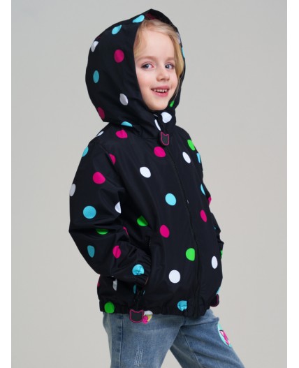 Куртка текстильная с полиуретановым покрытием для девочек (ветровка) разноцветный