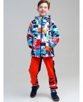 Куртка текстильная с полиуретановым покрытием для мальчиков (ветровка) разноцветный