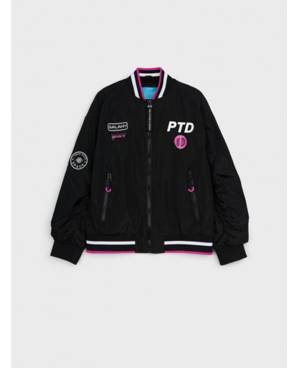 Куртка текстильная с полиуретановым покрытием для девочек (ветровка) черный