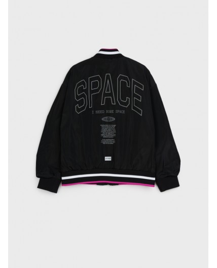 Куртка текстильная с полиуретановым покрытием для девочек (ветровка) черный