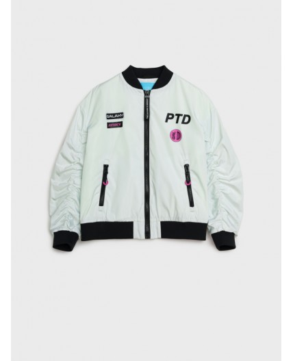 Куртка текстильная с полиуретановым покрытием для девочек (ветровка) белый