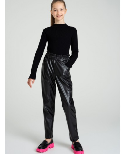 Брюки трикотажные для девочек черный