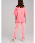 Брюки текстильные для девочек коралловый