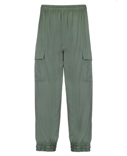 Брюки текстильные для девочек хаки