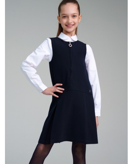 Сарафан текстильный для девочек тёмно-синий