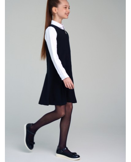 Сарафан текстильный для девочек тёмно-синий