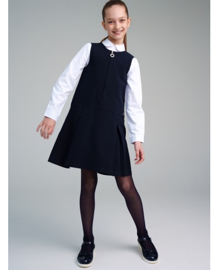 Сарафан текстильный для девочек тёмно-синий