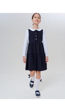 Сарафан трикотажный для девочек тёмно-синий
